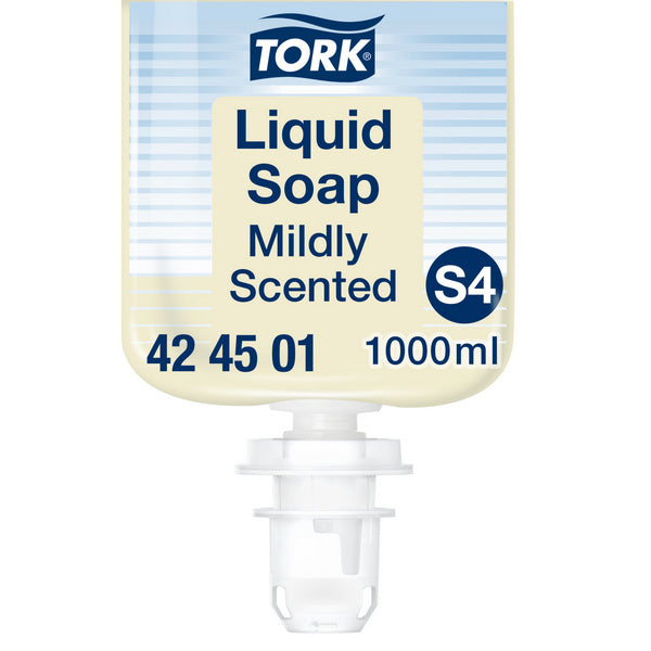 Flüssigseife Tork Premium Mild S4, leicht parfümiert, 1000 ml – 6 Flaschen
