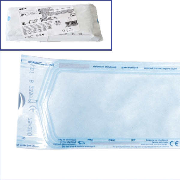 Papier-Folien-Beutel Steam/EO/Formaldehyd flach, 160 x 340 mm – 100 Stück