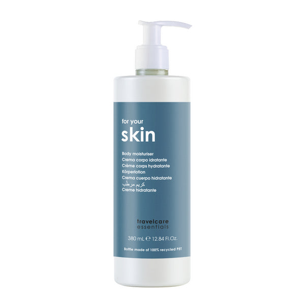 Körperlotion Travelcare Essentials, Pumpflasche 380 ml – 18 Stück