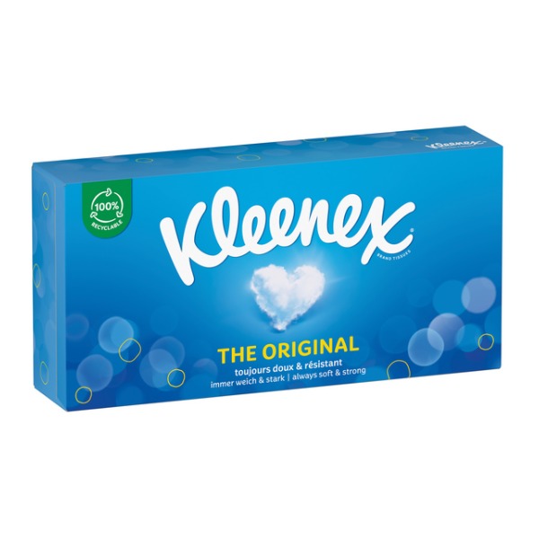 Kimberly-Clark Kleenex Original Single Kosmetiktuch, 3-lagig, weiss, Box à 72 Tücher – 24 Boxen