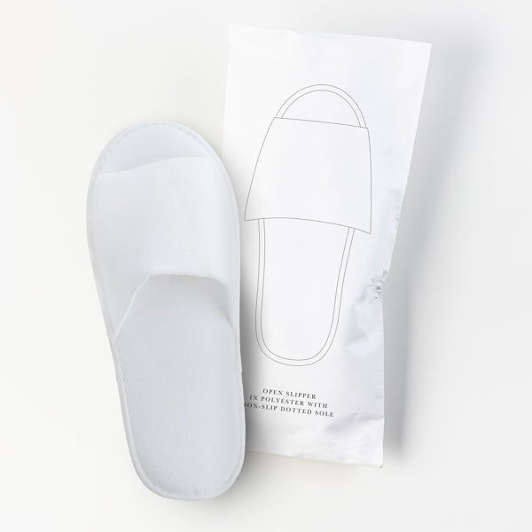 Pantoffeln Frotté offen, weiss, 29 cm – 100 Paar