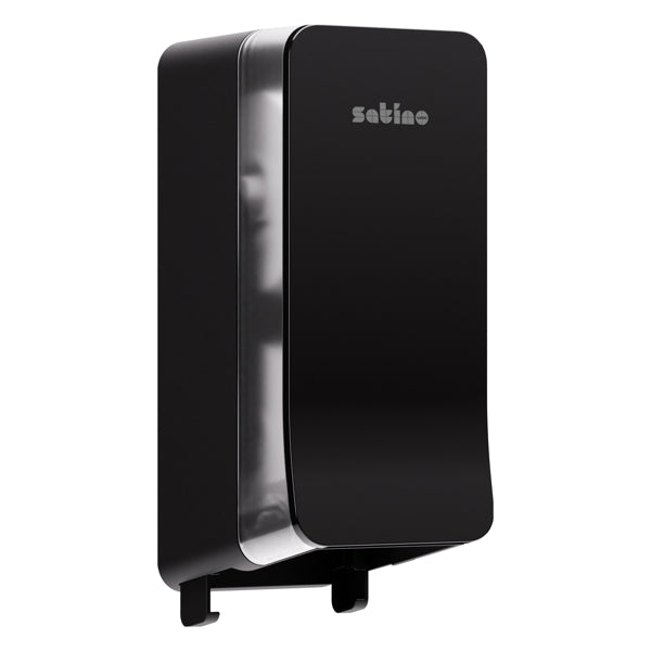 Satino System Doppelrollen Toilettenpapierspender – JT3 System, Kunststoff, schwarz – 1 Stück