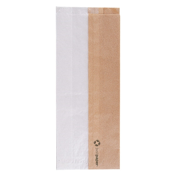 Sandwichbeutel mit Sichtfenster, Pergament, braun, 12 + 6 × 30 cm – 250 Stück
