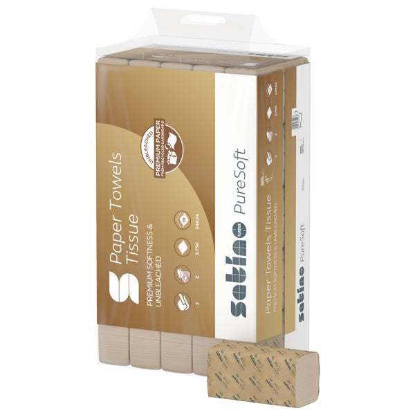 Satino PureSoft Handtuch – PT2 System, Z-Falz, Recycling, 2-lagig – 3750 Stück