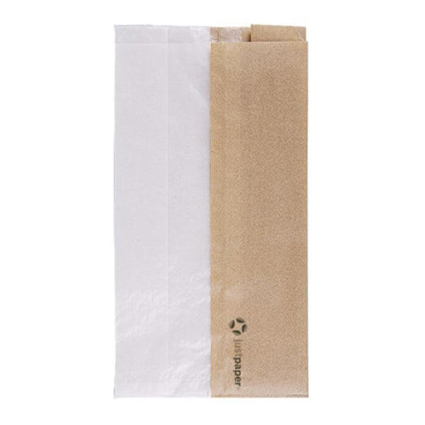 Sandwichbeutel mit Sichtfenster, Pergament, braun, 14 + 8 × 26 cm – 250 Stück
