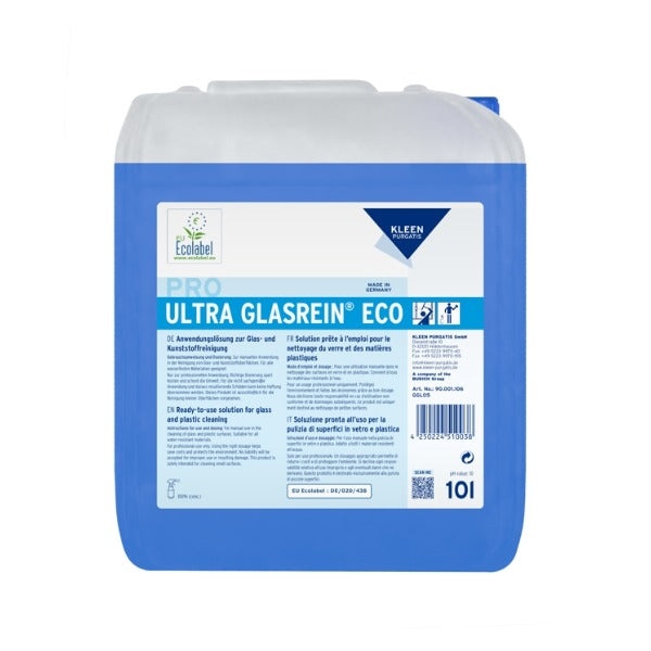 Kleen Purgatis ULTRA GLASREIN ECO Glasreiniger, gebrauchsfertig, 10 Liter – 1 Bidon