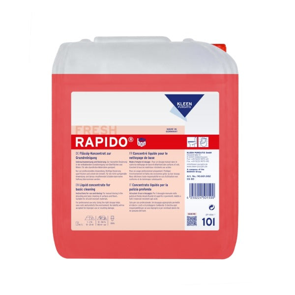 Kleen Purgatis RAPIDO Sanitärgrundreiniger, Konzentrat, 10 Liter – 1 Bidon