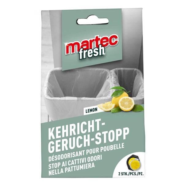 Geruchsstopp Martec fresh für Kehrichteimer, Zitronenduft, 2 Stück