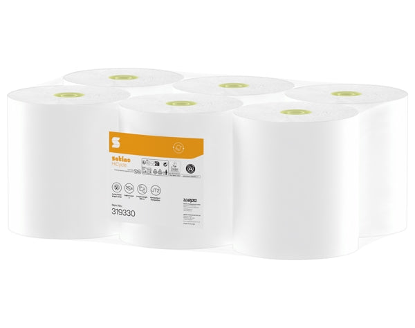 Satino HiCycle Toilettenpapier Jumbo – JT2 System, Recycling, 2-lagig, 1520 Blatt – 6 Rollen