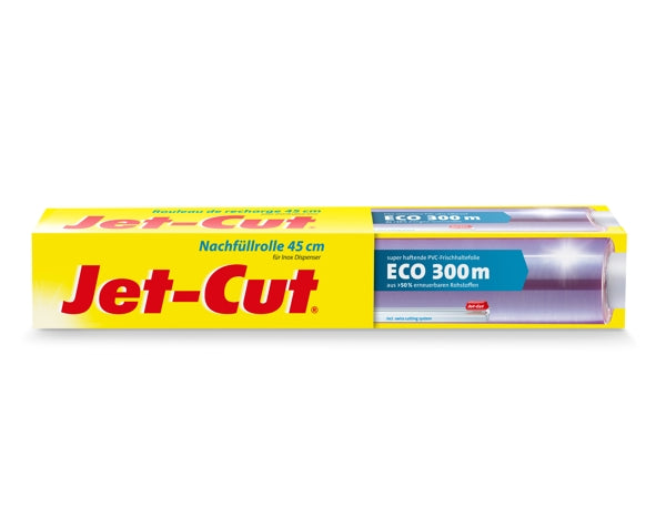 Jet-Cut Frischhaltefolie Nachfüllrolle PVC 45 cm × 300 m 7,5 my – 9 Rollen