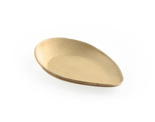 Teller Palmblatt, braun, oval, 170 × 108 × 30/12 mm