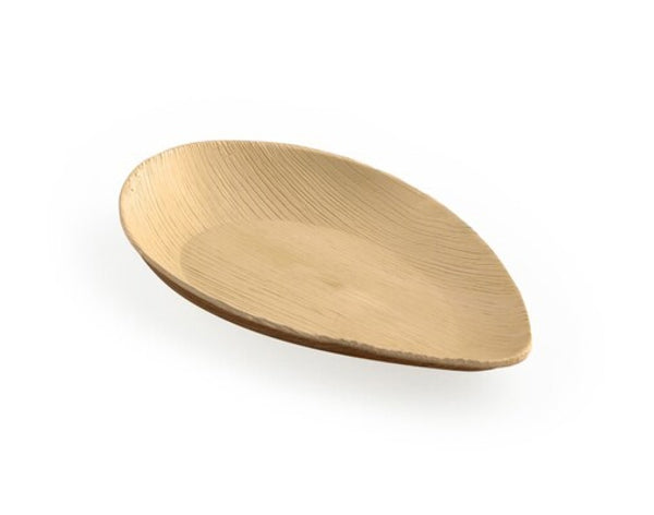 Teller Palmblatt, braun, oval, 200 × 127 × 25/14 mm