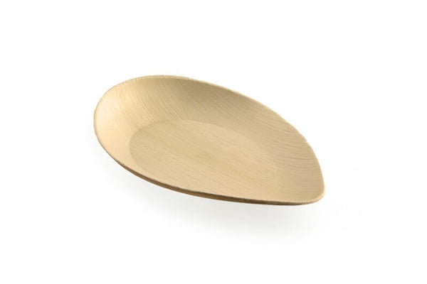 Teller Palmblatt, braun, oval
