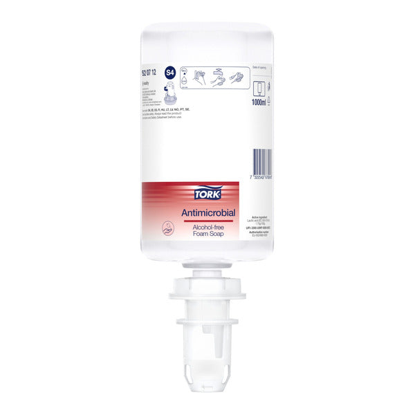 Schaumseife Tork Premium zur Händedekontamination – S4 System, alkoholfrei, antibakteriell, unparfümiert, 1000 ml