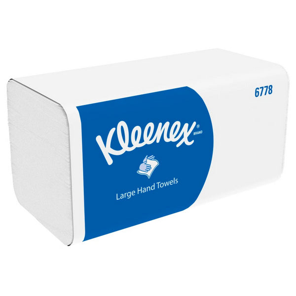 Kimberly-Clark Kleenex Ultra Handtuch, V-Falzung, 2-lagig, weiss, 21,5 × 31,5 cm – 1860 Blatt (15 x 124)