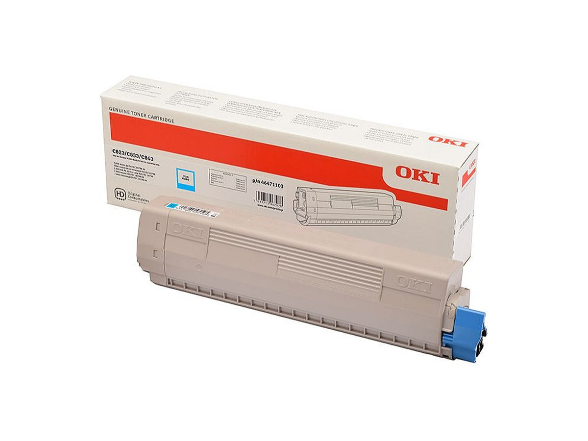 OKI C823 / C833 / C843 Original Toner, Cyan, Standard