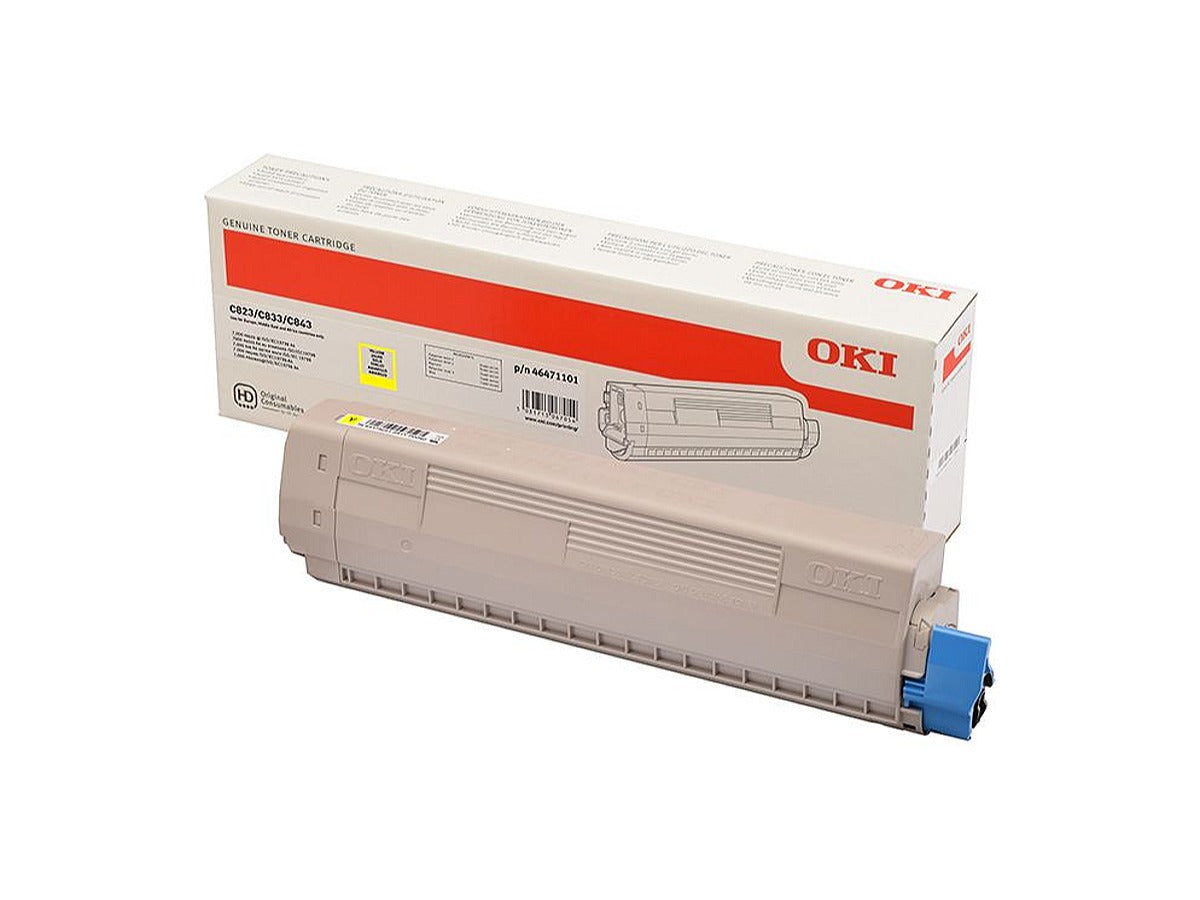 OKI C823 / C833 / C843 Original Toner, Gelb, Standard