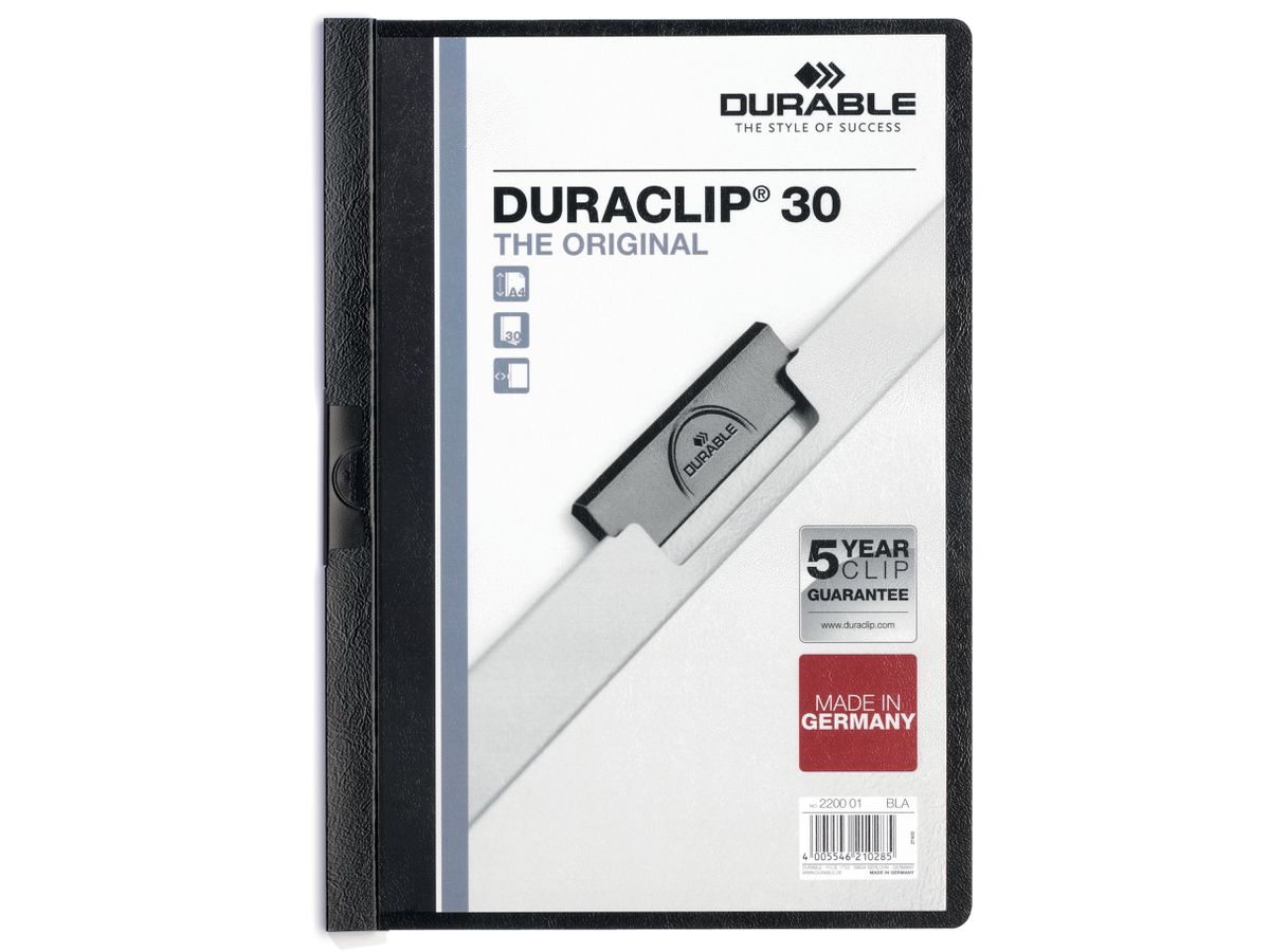 DURABLE Klemmhefter DURACLIP 30, A4, schwarz