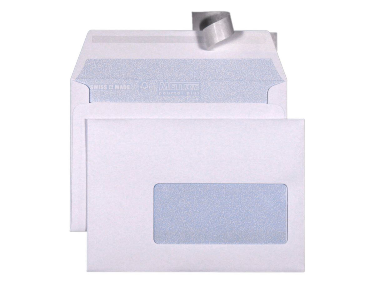 Mettler Couvert C6 Fenster rechts ultraweiss 100 g/m² (1000 Stück)