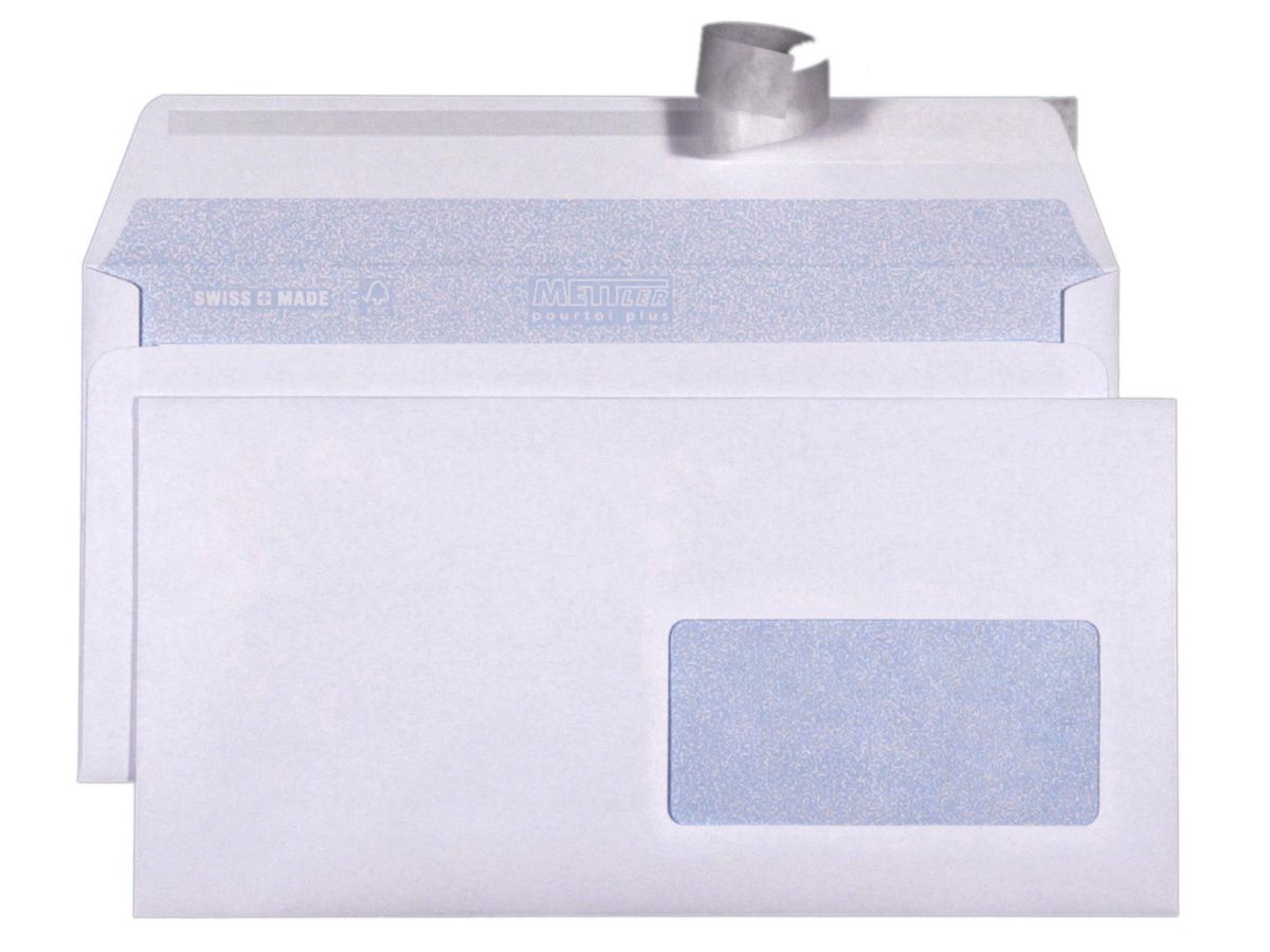 Mettler Couvert C5 Fenster rechts ultraweiss 100 g/m² (500 Stück)