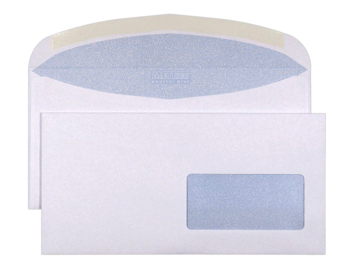 Mettler Couvert C5 Fenster rechts ultraweiss 100 g/m² (500 Stück)