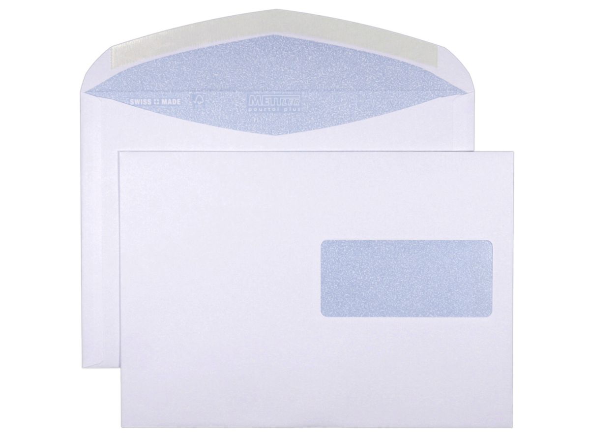 Mettler Couvert C5 Fenster rechts ultraweiss 100 g/m² (500 Stück)