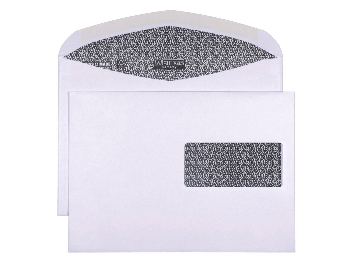 Mettler Couvert C5 Fenster rechts ultraweiss 100 g/m² (500 Stück)