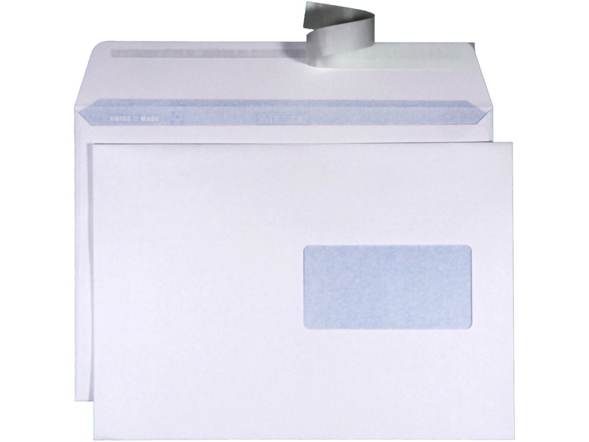 Mettler Couvert B5 Fenster rechts ultraweiss 120 g/m² (500 Stück)