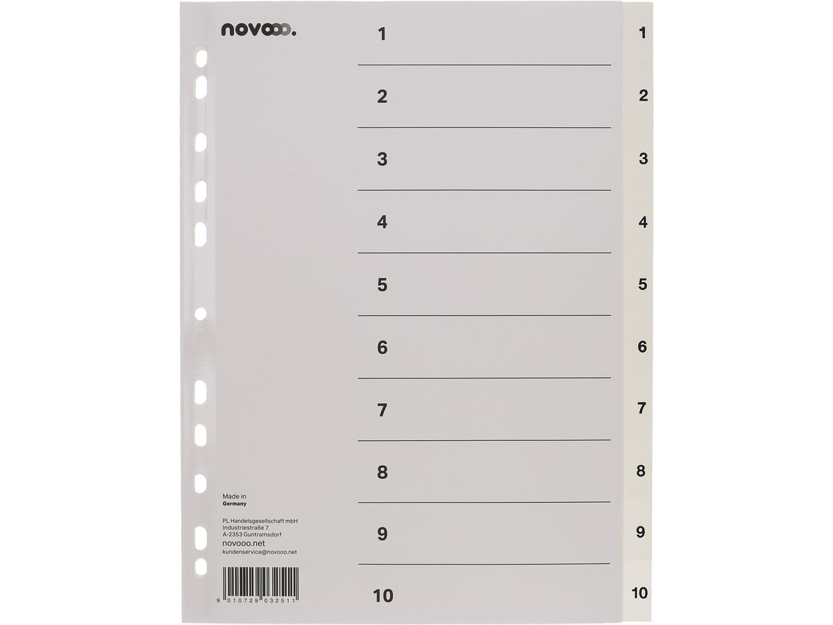 Register Novooo A4 weiss, 1-10