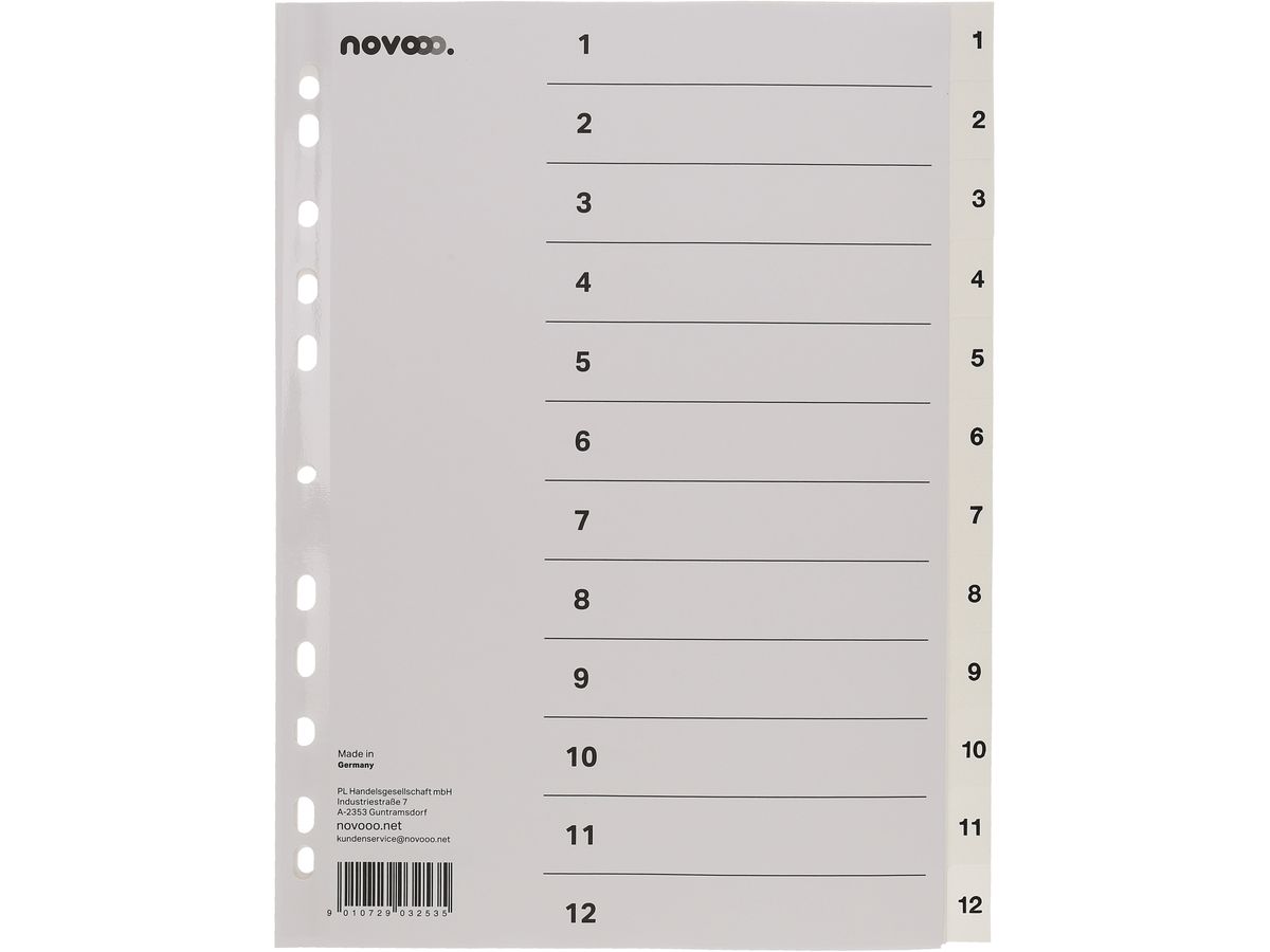Register Novooo A4 weiss, 1-12