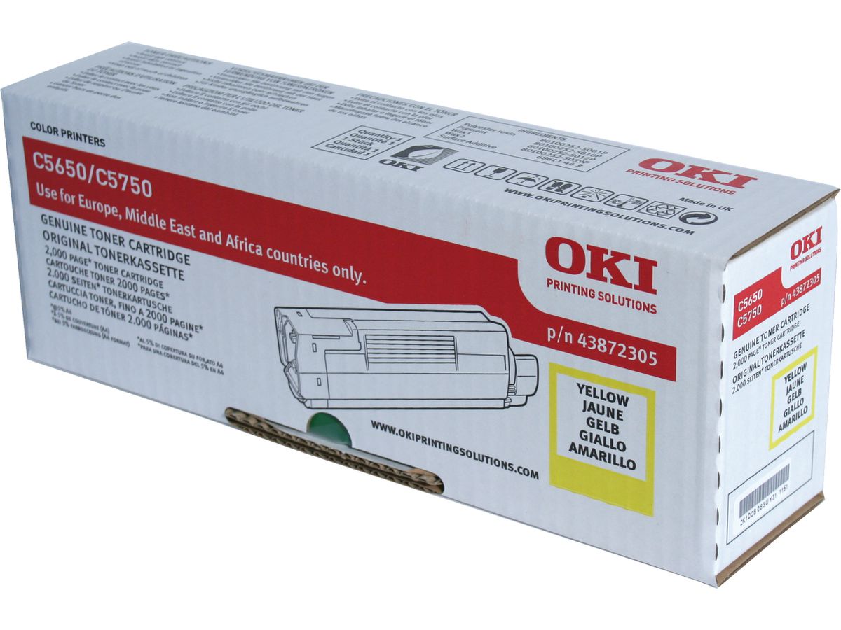 OKI C5650 / C5750 Original Toner, Gelb