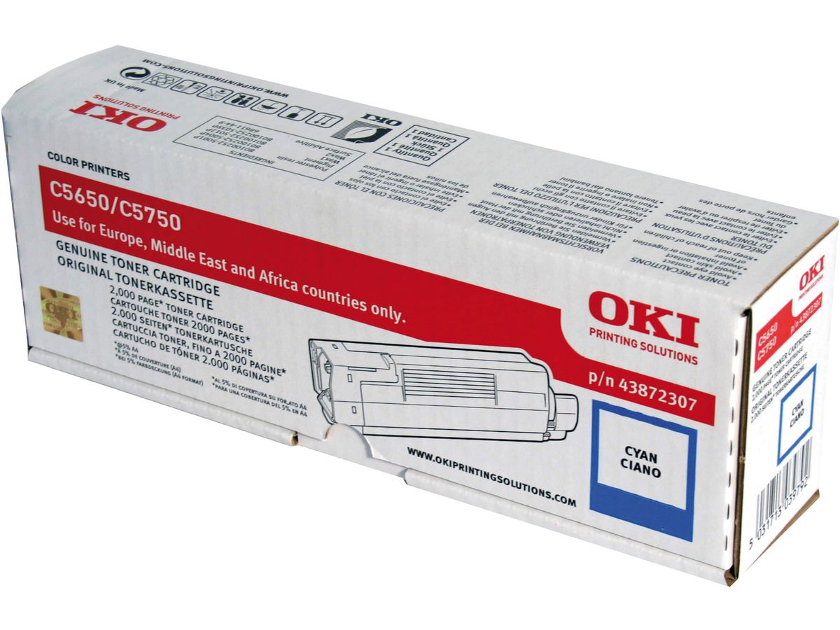 OKI C5650 / C5750 Original Toner, Cyan