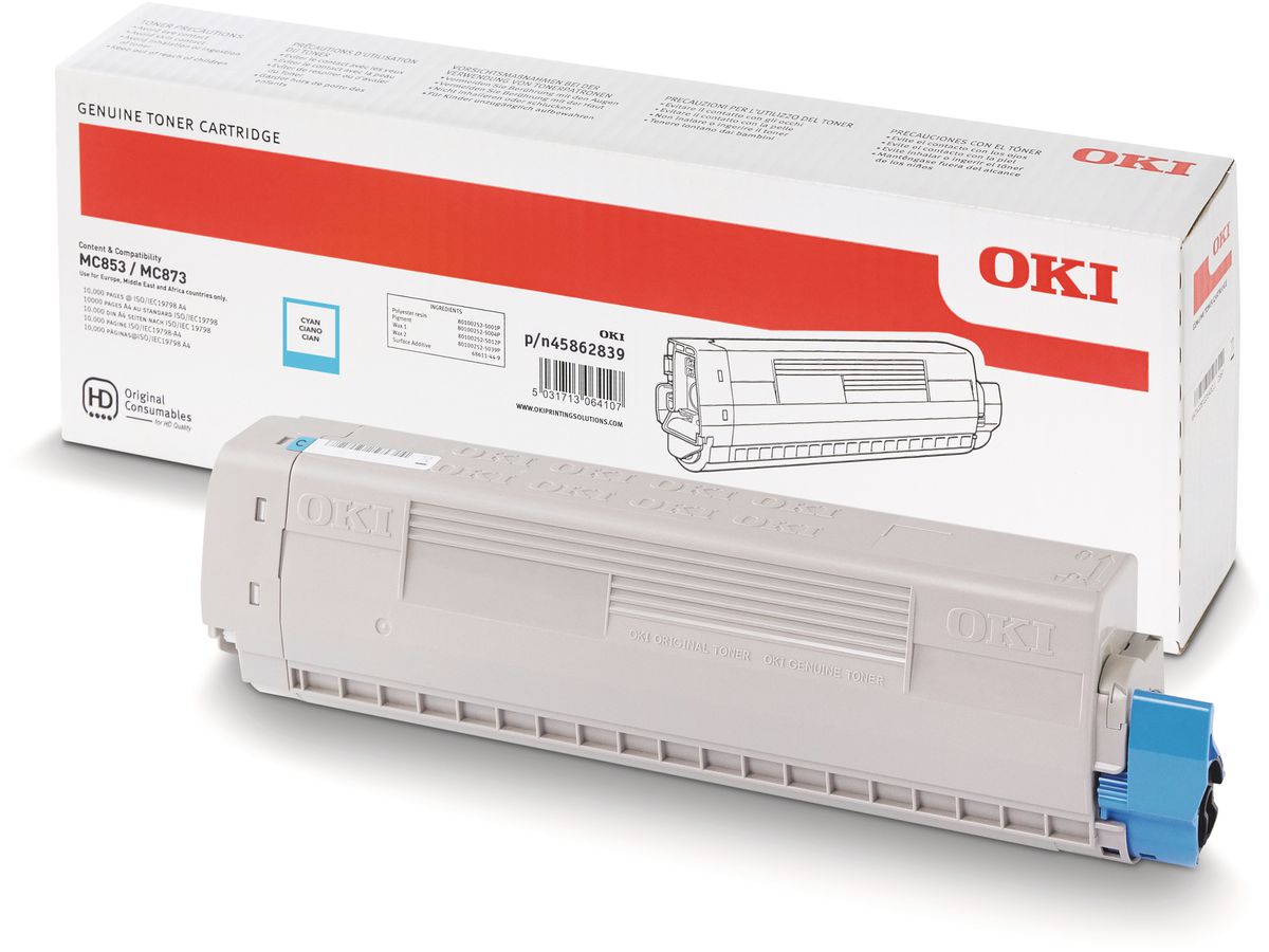 OKI MC853 / MC873 Original Toner, Cyan