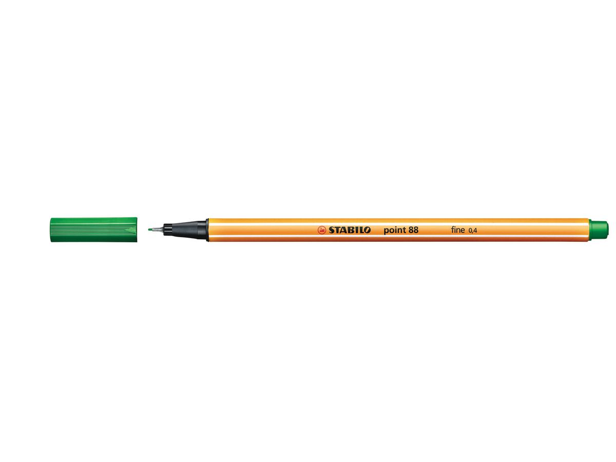STABILO Fineliner Point 88, 0.4 mm, Grün – 1 Stück