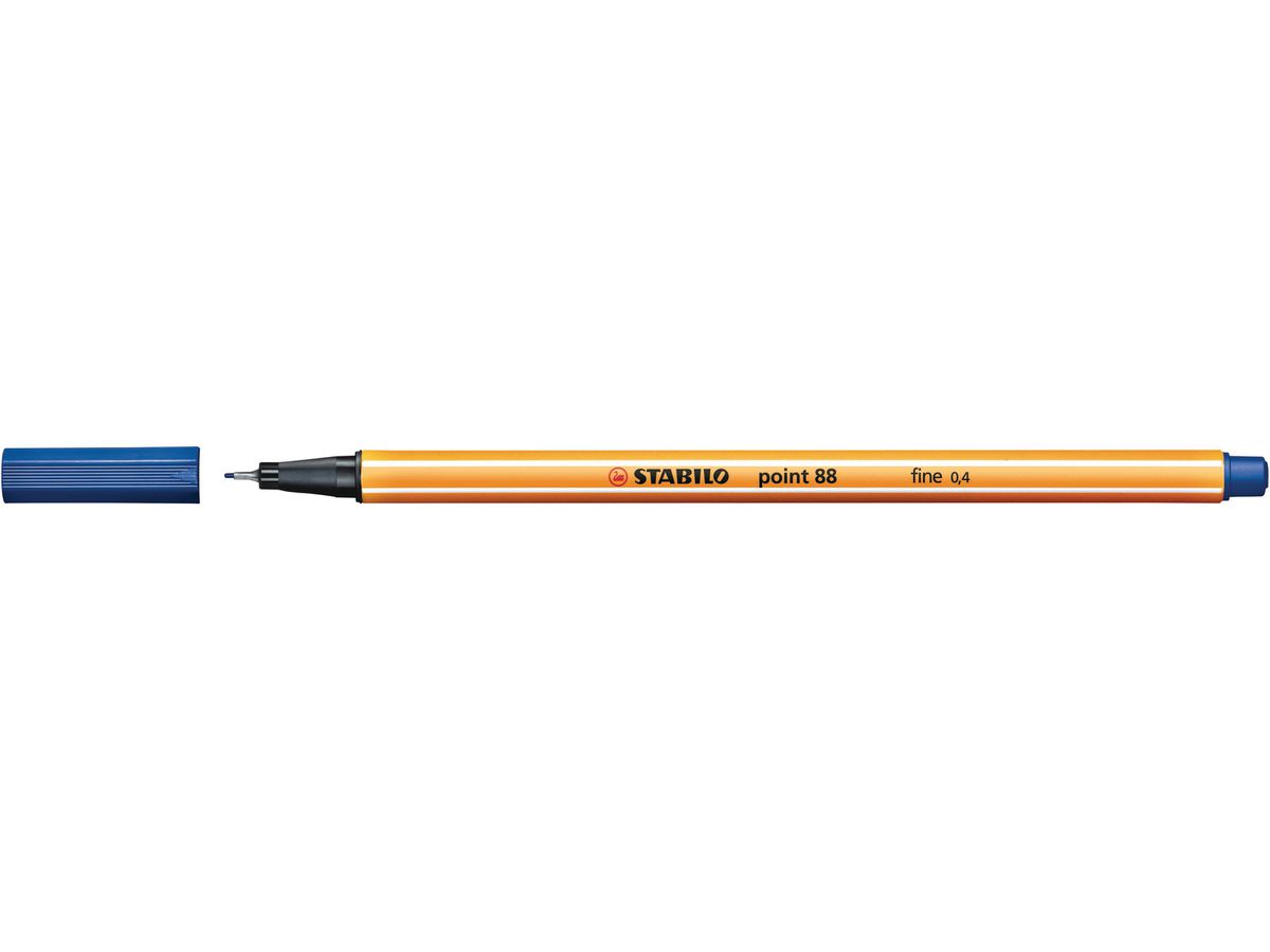 STABILO Fineliner Point 88, 0.4 mm, Blau – 1 Stück