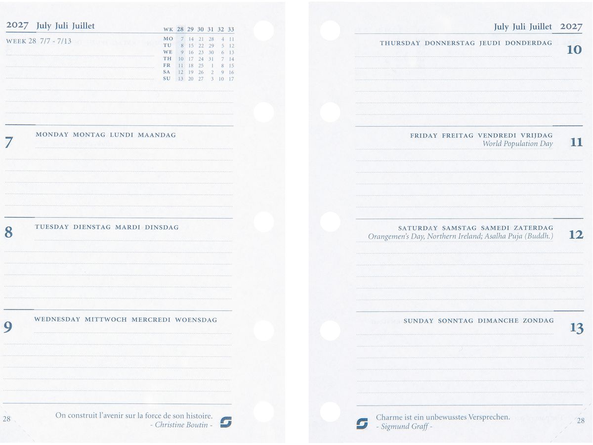 SUCCES Agenda Mini 2027 841207000027U 1W/2S Ersatzkal.