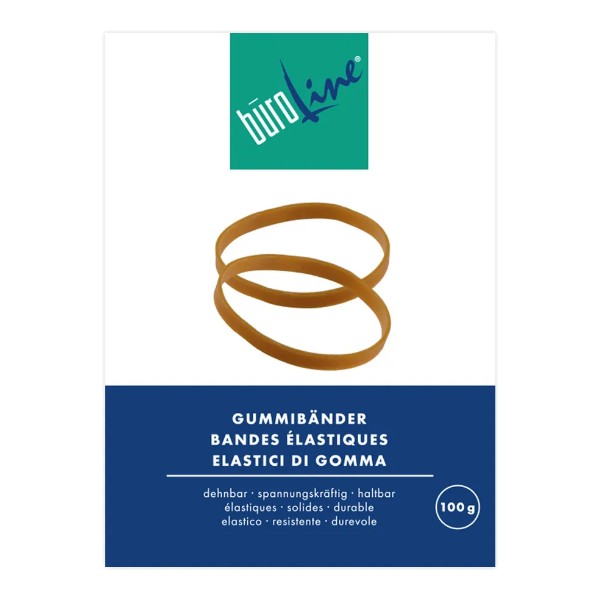 BÜROLINE Gummibänder braun, 80x1,3mm, 100g