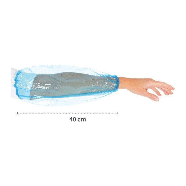 Schutzärmel Hygonorm PE, handgenäht, blau, 0,02 mm, 40 cm – 2000 Stück