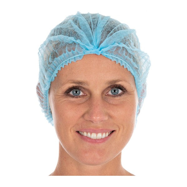 Klipphaube Hygonorm light, PP-Vlies, weiss/blau, Ø 50 cm – 1000 Stück
