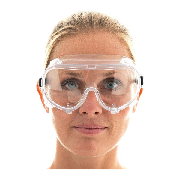 Voll-Schutzbrille Hygostar, belüftet, für Brillenträger, klare Gläser – 1 Stück