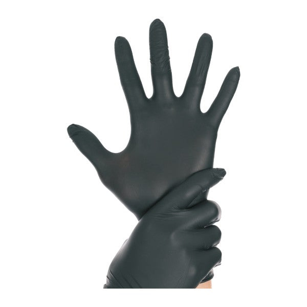 Nitril-Einweghandschuhe Hygonorm Allfood Safe, schwarz, puderfrei, unsteril, Grösse S – 250 Stück