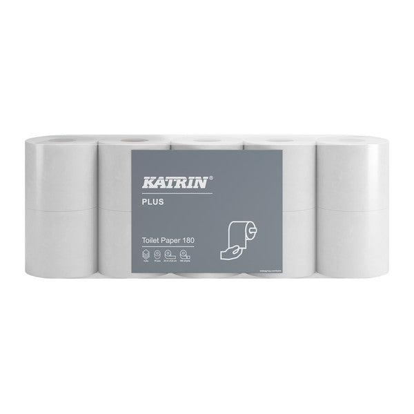 Toilettenpapier Katrin Plus Kleinrollen, Zellstoff, 4-lagig, 180 Blatt – 70 Rollen