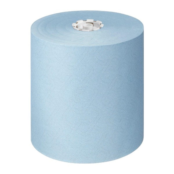 Handtuchrolle Kimberly-Clark Scott Essential, 1-lagig, blau, 19,8 cm × 350 lfm – 6 Rollen
