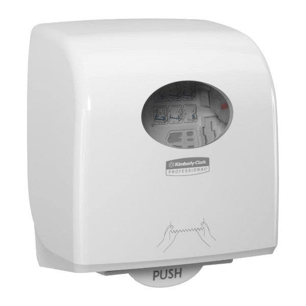 Rollenhandtuchspender Kimberly-Clark Aquarius Slimroll, weiss, 324 × 297 × 192 mm – 1 Stück