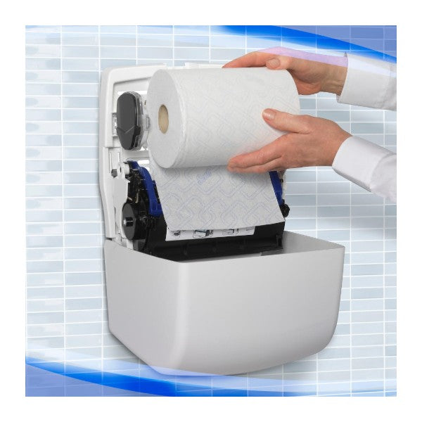 Rollenhandtuchspender Kimberly-Clark Aquarius Slimroll, weiss, 324 × 297 × 192 mm – 1 Stück