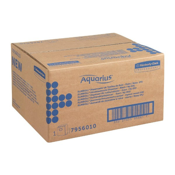 Rollenhandtuchspender Kimberly-Clark Aquarius Slimroll, schwarz, 324 × 297 × 192 mm – 1 Stück