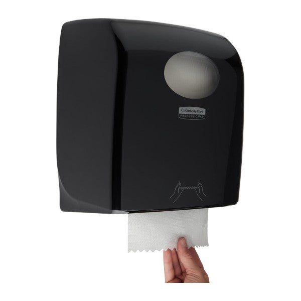 Rollenhandtuchspender Kimberly-Clark Aquarius, schwarz, 374 × 297 × 248 mm – 1 Stück