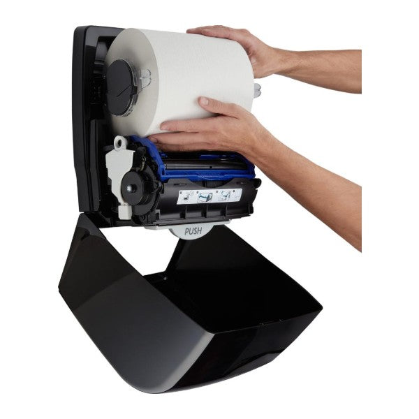 Rollenhandtuchspender Kimberly-Clark Aquarius, schwarz, 374 × 297 × 248 mm – 1 Stück