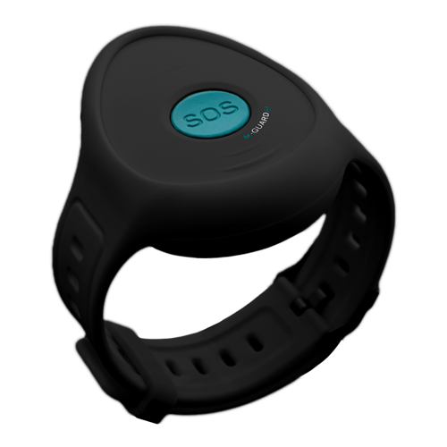 Notrufarmband M-Guard Pro schwarz, Notrufknopf für Senioren mit Sturzerkennung und GPS