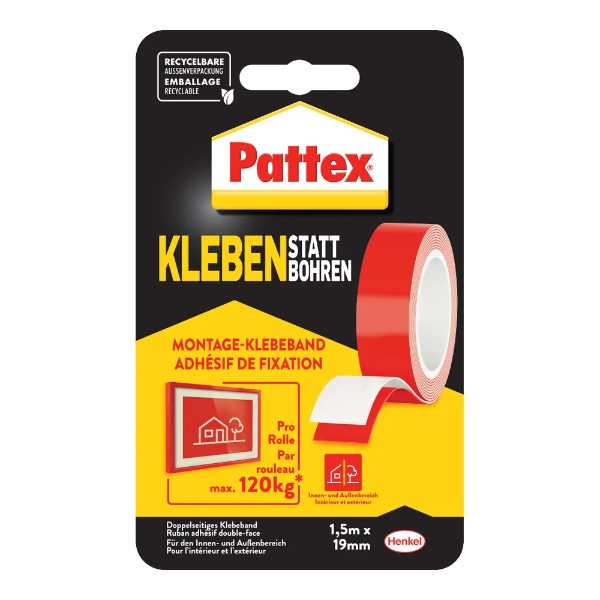 PATTEX Klebeband doppelseitig 1.5mx19m